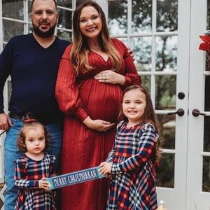 Pink Blush Maternity Deep Red maxi